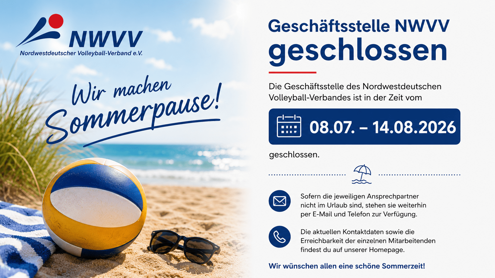 Geschäftsstelle des NWVV in der Sommerpause